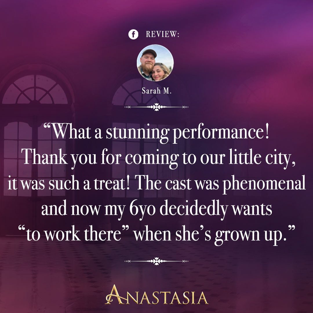 Have you heard? There’s a rumor in St. Petersburg that audiences are falling in love with #Anastasia! Find tickets to our final tour stops at AnastasiaTheMusical.com!