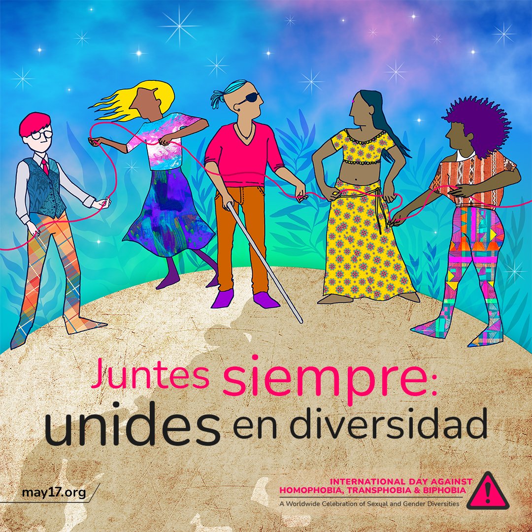 may17org's tweet photo. On #IDAHOBIT, we remember those who have faced homophobia, lesbophobia, transphobia, biphobia, and other forms of violence. 💙🏳️‍🌈

#IDAHOBIT2023

Go to https://t.co/7v0TH0KZZB to find this illustration in many languages. https://t.co/nPlskxUAp2