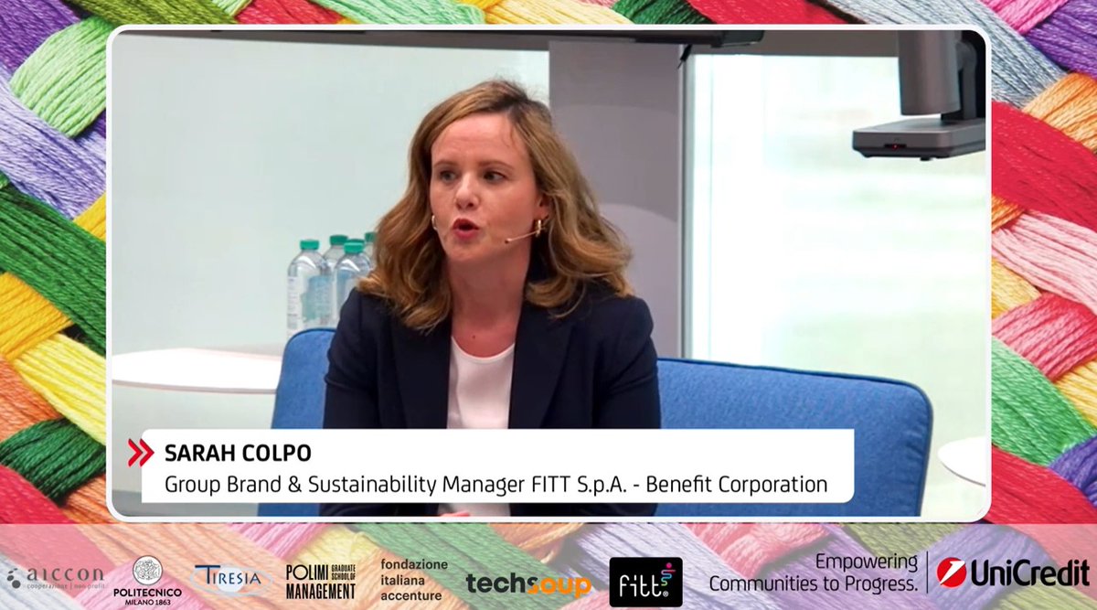 AICCONnonprofit's tweet image. 👉 Si può creare valore economico migliorando l’ambiente e la vita delle persone?
▶️La testimonianza di #FITT S.p.A. Benefit Company raccontata da Sarah Colpo, Group Brand &amp;amp; Sustainability Manager
#RoadtoSocialChange
@UniCredit_IT