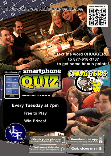 JSabolEnt's tweet photo. Experience Ohio's longest-running SpeedQuizzing Trivia show! Gear up with your phones, and get ready for an adrenaline-fueled trivia night! Play trivia like never before in this high-speed, exhilarating experience at Chuggers in Streetsboro Tues at 8pm. #SpeedQuizzing #JsabolEnt https://t.co/JdNAKLL6fK