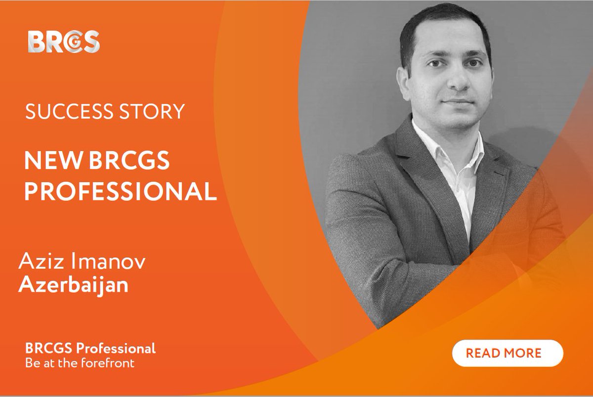 BRCGS_Standards's tweet photo. Hear from our latest BRCGS Professional graduate Aziz Imanov from Azerbaijan. Aziz joined the programme as it will help him with his professional career.
Congratulations and welcome to the global community!
https://t.co/8OD3jHk1ks
#IAMPROFESSIONAL https://t.co/VHGDKNGOSZ