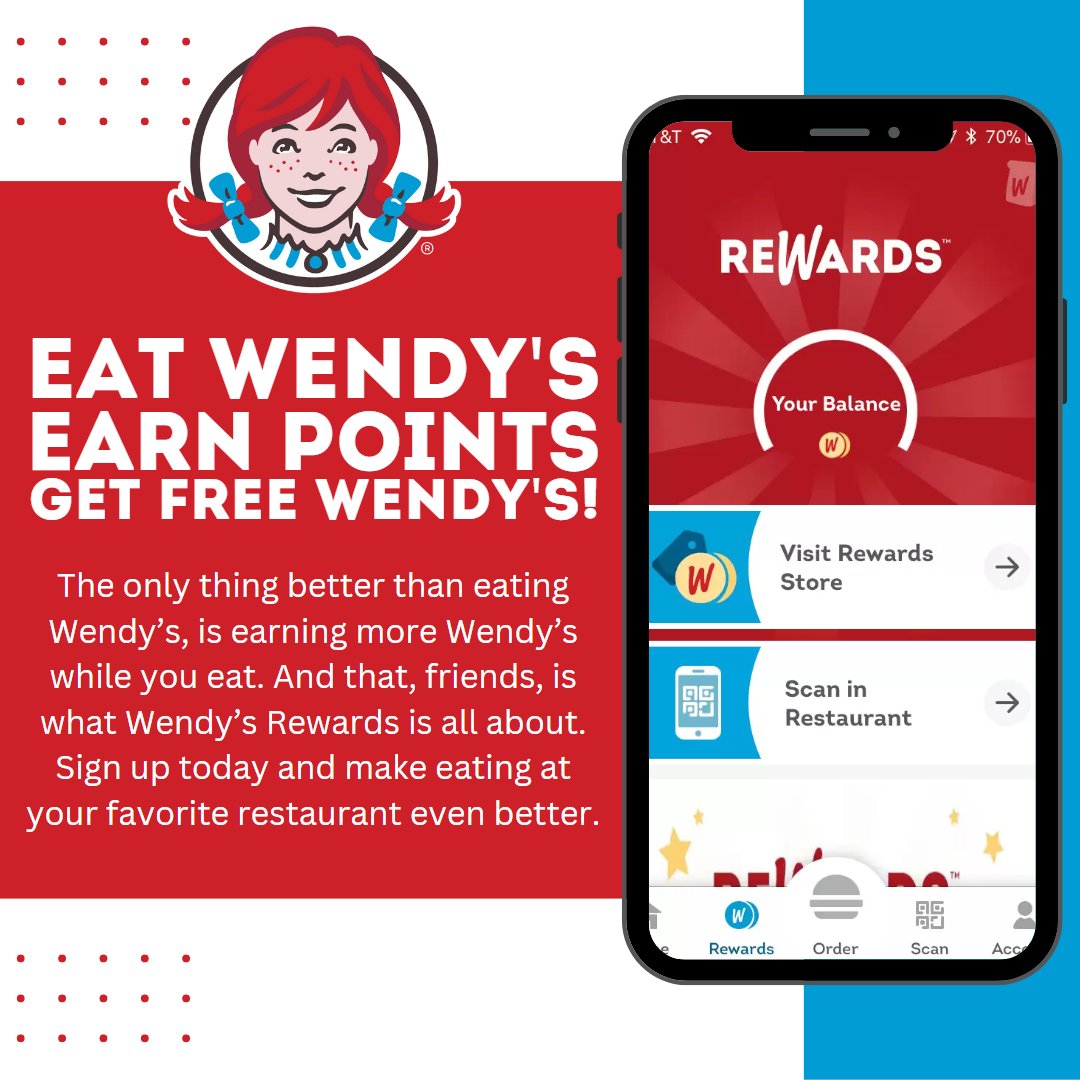 SchmidtFamilyRG's tweet photo. Don't miss out on Free Wendy's! Download the Wendy's App on the App Store or Google Play Store today! Get access to mobile exclusive deals, order through the app, and collect reward points to redeem FREE food items! https://t.co/4JwpCsOzYu
