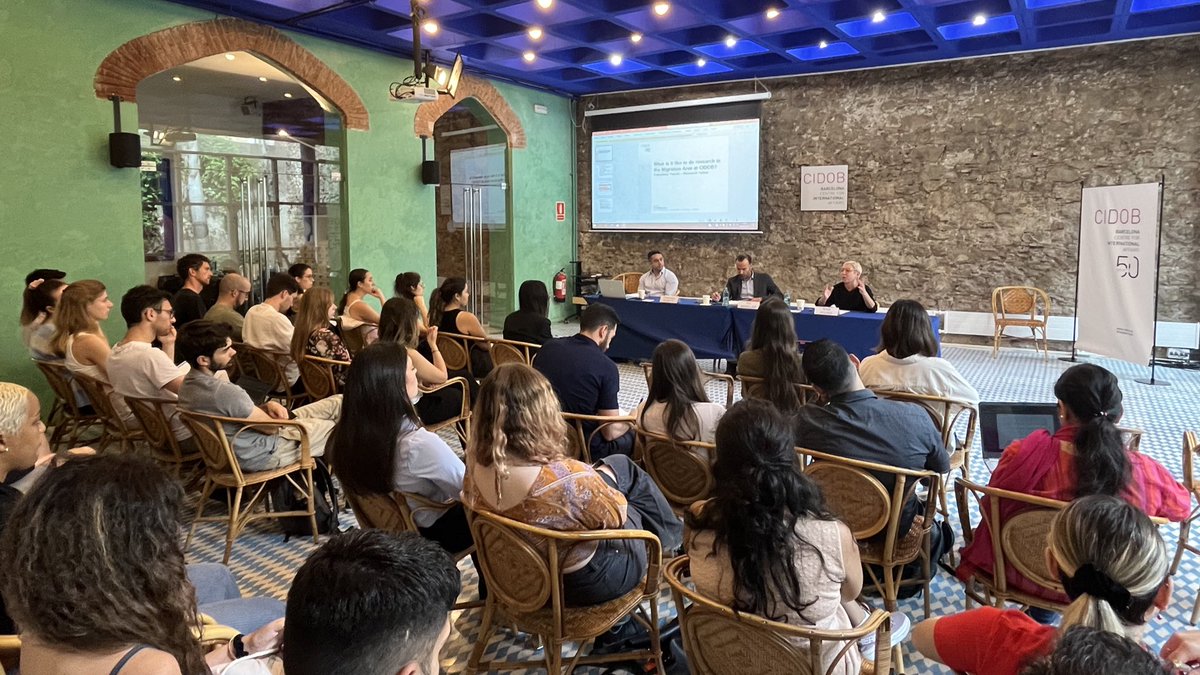 CidobBarcelona's tweet photo. How does a think tank work from inside? Today we had the pleasure of welcoming a group of graduate students from @IBEI to get them closer to CIDOB’s mission and values and how we translate our research into valuable inputs for society and disseminate it to wider audiences https://t.co/sGhhAW8Ywd