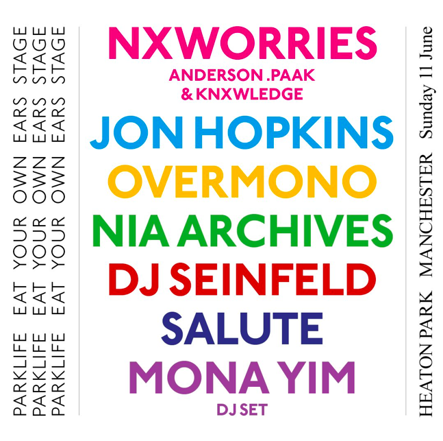 Eat Your Own Ears (@eatyourownears) on Twitter photo We're thrilled to host a stage at the legendary <a href="/Parklifefest/">Parklife 🪩</a> in June⚡️  
The line-up... 🚀
NXWORRIES
@Jon_Hopkins_
Overmono (<a href="/TesselaMusic/">overmono_eddd</a>) 
<a href="/DJ_Seinfeld/">DJ Seinfeld</a> 
<a href="/archives_nia/">Nia Archives</a> 
<a href="/saluteAUT/">salute</a> 
<a href="/monayim_wav/">Mona Yim</a> 
We've created an introductory playlist to get you ready🔗
open.spotify.com/playlist/4ihik… We're thrilled to host a stage at the legendary <a href="/Parklifefest/">Parklife 🪩</a> in June⚡️  
The line-up... 🚀
NXWORRIES
@Jon_Hopkins_
Overmono (<a href="/TesselaMusic/">overmono_eddd</a>) 
<a href="/DJ_Seinfeld/">DJ Seinfeld</a> 
<a href="/archives_nia/">Nia Archives</a> 
<a href="/saluteAUT/">salute</a> 
<a href="/monayim_wav/">Mona Yim</a> 
We've created an introductory playlist to get you ready🔗
open.spotify.com/playlist/4ihik…