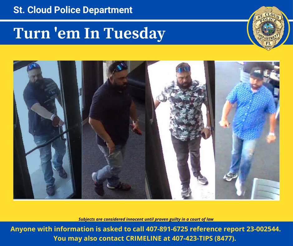 StCloudPD's tweet photo. Know this man? This #TurnEmInTuesday, help @StCloudPD find this fraudster who has been shopping at Central Florida cell phone stores for pricey tech items using someone else's business info. Call us at 407-891-6725, ref Case#23-002544, or call @CrimelineFL at 800-423-TIPS. https://t.co/rhKASGoEaW