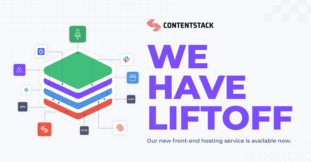 Contentstack's tweet photo. Big news! Our front-end hosting service, Contentstack Launch, is now available, enabling customers to build and push front-end code live with just a few clicks. π
But that's not all! Head to the full press release to find out more: https://t.co/RIJrrYWVBp
#GoComposable https://t.co/knsNH5uzVV