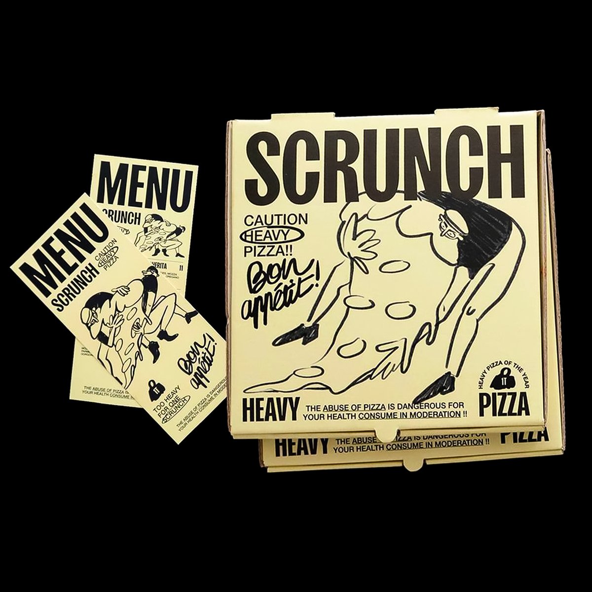 LiftType's tweet photo. Our type, Sans Plomb, used by Hover Studio with this fictional creation of a pizzeria artistic direction! 🤩🍕 https://t.co/FHBr1Sox28