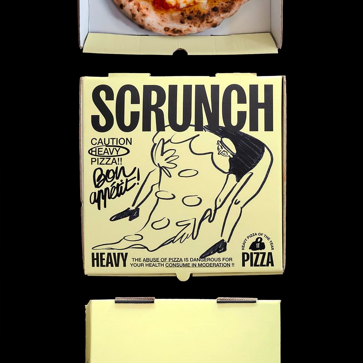 LiftType's tweet photo. Our type, Sans Plomb, used by Hover Studio with this fictional creation of a pizzeria artistic direction! 🤩🍕 https://t.co/FHBr1Sox28
