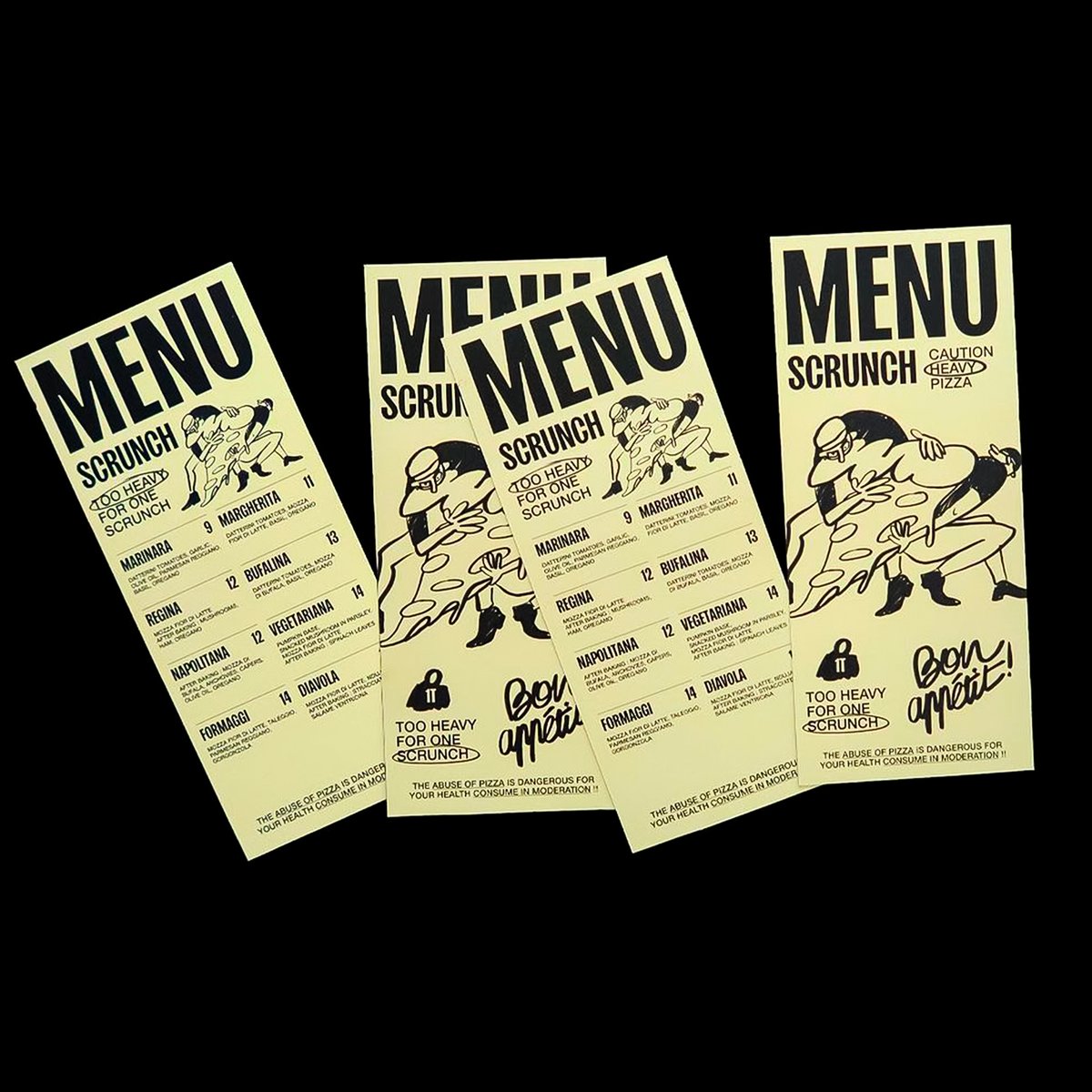 LiftType's tweet photo. Our type, Sans Plomb, used by Hover Studio with this fictional creation of a pizzeria artistic direction! 🤩🍕 https://t.co/FHBr1Sox28