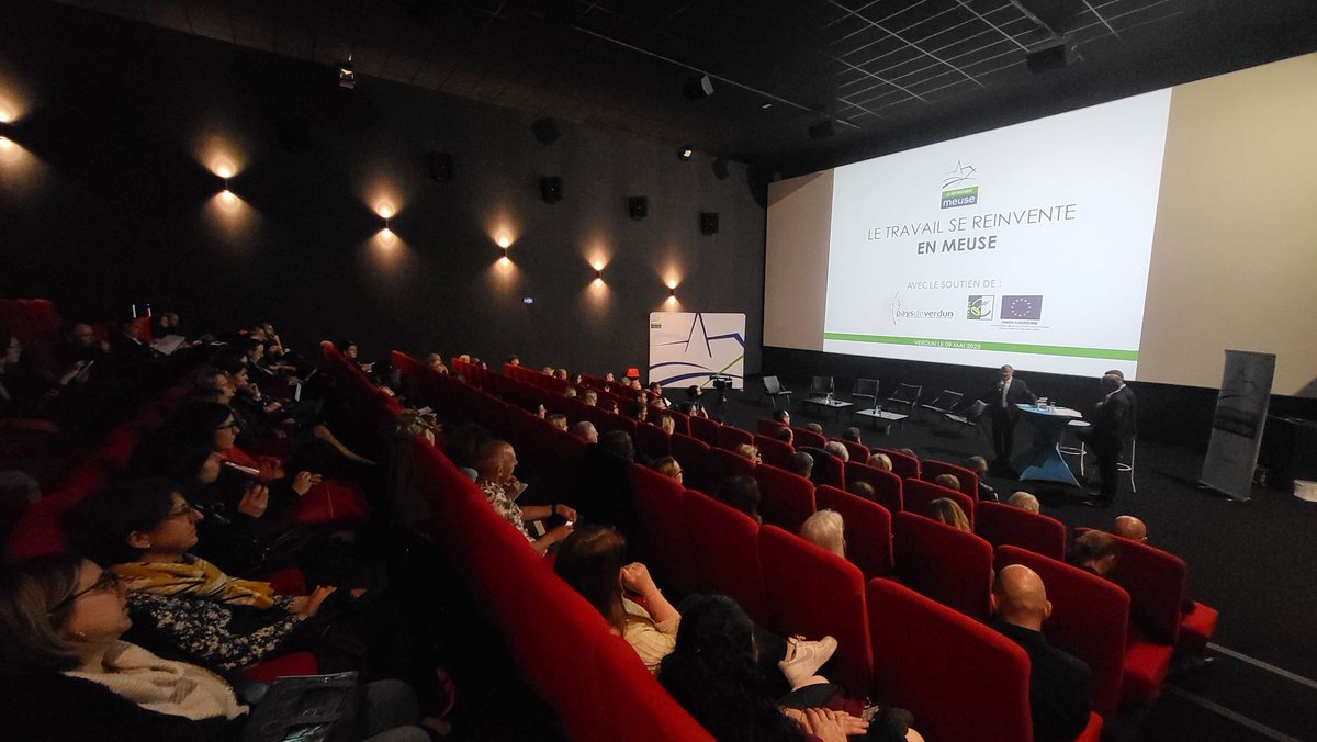 Le travail se réinvente en Meuse, c'est parti !
De nombreux partenaires sont actuellement réunis jusqu'à 17h30 au cinéma Caroussel de Verdun pour échanger autour de trois tables rondes.
<a href="/juliendidry/">juliendidry</a> 
#travaillerautrement #nouvelleruralite #ruraliteinnovante