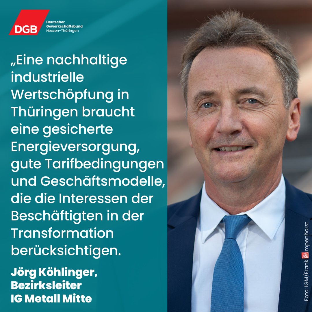 DGBHeTh's tweet photo. Der DGB, die IG Metall und die IG BCE sehen die rot-rot-grüne Landesregierung in Thüringen auf dem richtigen Weg, um die Transformation der Industrie zu bewältigen. Mehr zu #Transformationsstrompreis und #Zukunftsfonds hier: https://t.co/laFuXUpEKd https://t.co/c95YxztfPJ