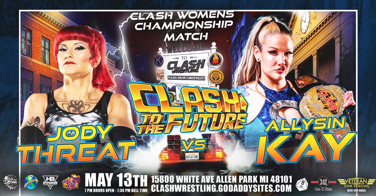 This match is gonna be hotter than a bolt of lightning! ⚡️ @JodyThreat is taking on the #CLASHWrestling Womens Champion, @TheAllysinKay, this Saturday when we send #CLASHTOTHEFUTURE!
🎟️available: clashwrestling.godaddysites.com
#prowrestling #womenswrestling #WrestlingTwitter #wrestling