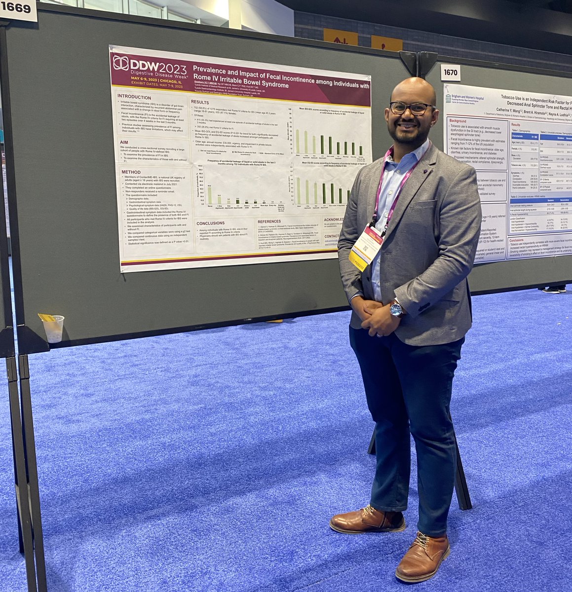 VivekGoodoory's tweet photo. Delighted to present our poster at #DDW2023 on the prevalence and impact of faecal incontinence in #IBS. 
Thank you @alex_ford12399 @DrCJBlack @ce_ng1 
Full paper now published in @APandT and can be access here https://t.co/8yzYZw6qWf https://t.co/SfqgirnZhv