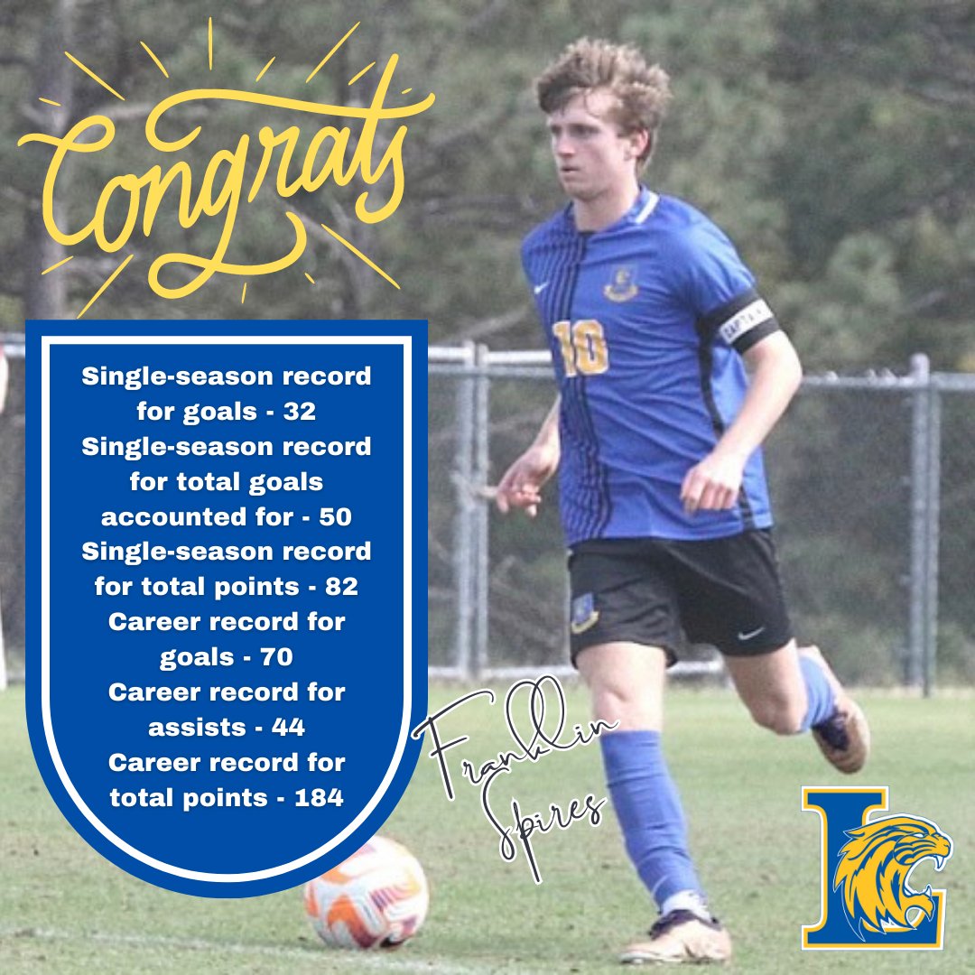 🔵🟡CONGRATULATIONS🟡🔵
Senior soccer player, Franklin Spires, had a phenomenal career at LHS.  He set many records for the Wildcats. Great job!
#haiLtothee2023