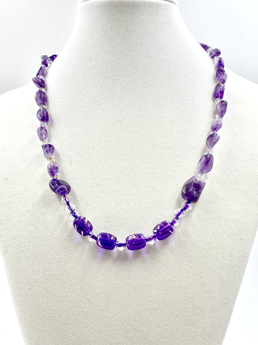 everydayapromis's tweet photo. Amethyst, Swarovski Crystals, and cultured pearls make a stunning combination! See this unique necklace at https://t.co/kJunnzU6nS! 
@laurie_spoon https://t.co/dbPDikRRQu