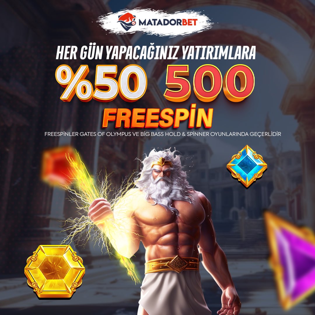 🎉500 FREESPİN KAZANDIN ! 🎰   

✅ Her Gün Otomatik %50 " 500 FREESPİN " İmkanı! 

🎁 Freespin eklemeleri; Gates Of Olympus ve Big Bass Hold &amp; Spinner oyunlarında yapılacaktır. 

👉Matadorbet Giriş: bit.ly/3R3xKvA