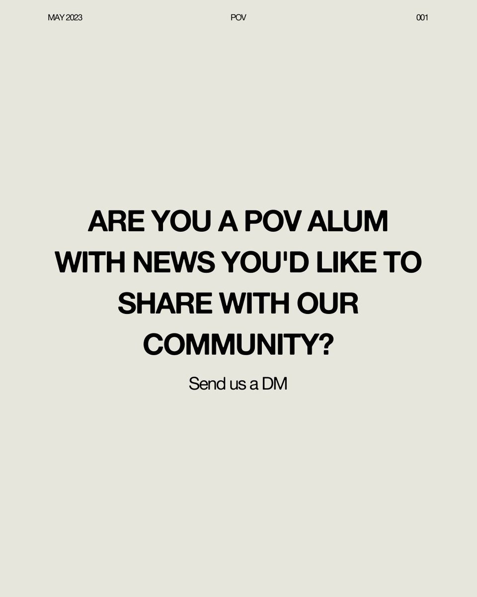 povfilm's tweet photo. 🗣️ Announcement! ✨ Introducing Rolling Credits our monthly roundup where we celebrate the wins of our POV alum! Check out this month’s edition ✨ https://t.co/S9LH12L5Hd