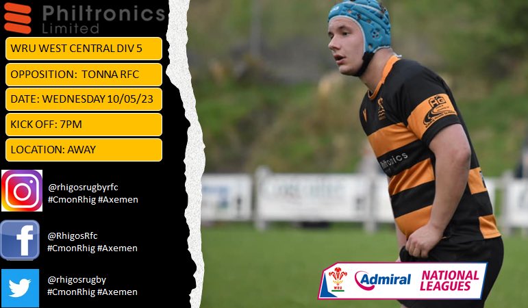 rhigosrugby's tweet photo. ‼️🏉 FINAL WEEK OF SEASON 🏉‼️

We have reached the final week of our regular season and it’s a tough one. We play league leaders @TonnaRFC Wed night. Tonna will be looking to secure the league title with the boys keen to stop that happening.

#Axemen 🪓 #UppaRhig @AllWalesSport https://t.co/ok1y79Tmw2
