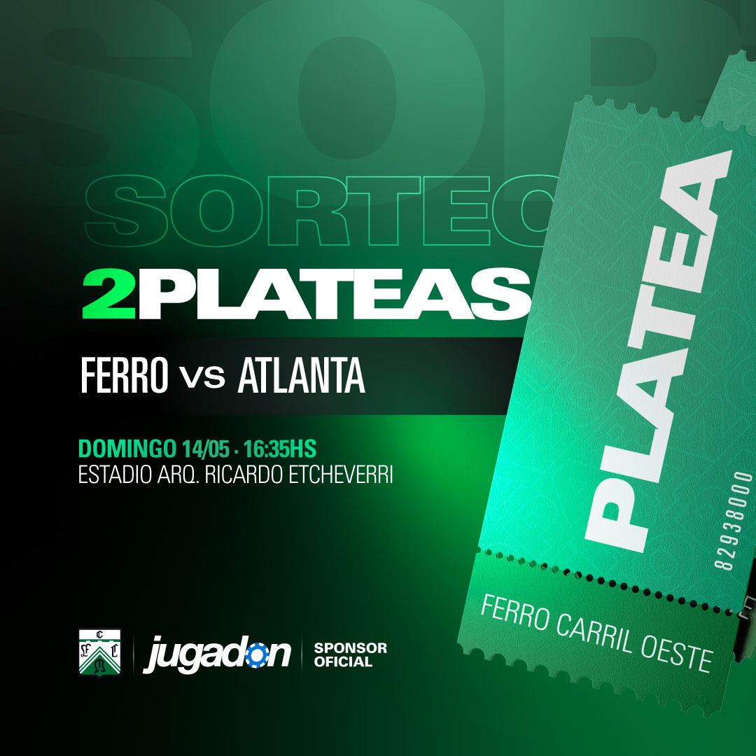 jugadon_arg's tweet photo. JUGADON LLEGA CON MÁS PREMIOS PARA VOS 🔥
Sorteamos 2 PLATEAS para que vayas a ver a FERRO💚

Pasos para participar:  
1. Seguí a @FerroOficial y @JugadonBet
2. Dale FAV y RT
3. Comentá porqué tenes que ganar las entradas https://t.co/50vRwK1KYi
