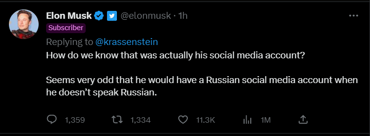 JonLawr45183174's tweet photo. #Elon_Musk can't seem to last a day, let alone a week without posting another #ConspiracyTheory in defense of Radical Right Wing #Fascists &amp; #WhiteSupremacists.

That's why he's considered a hero within Right Wing circles.

#MAGA #Texas_mall_massacre #GOP #USPoli #USA #TexasMall https://t.co/VCbmZ8yISm