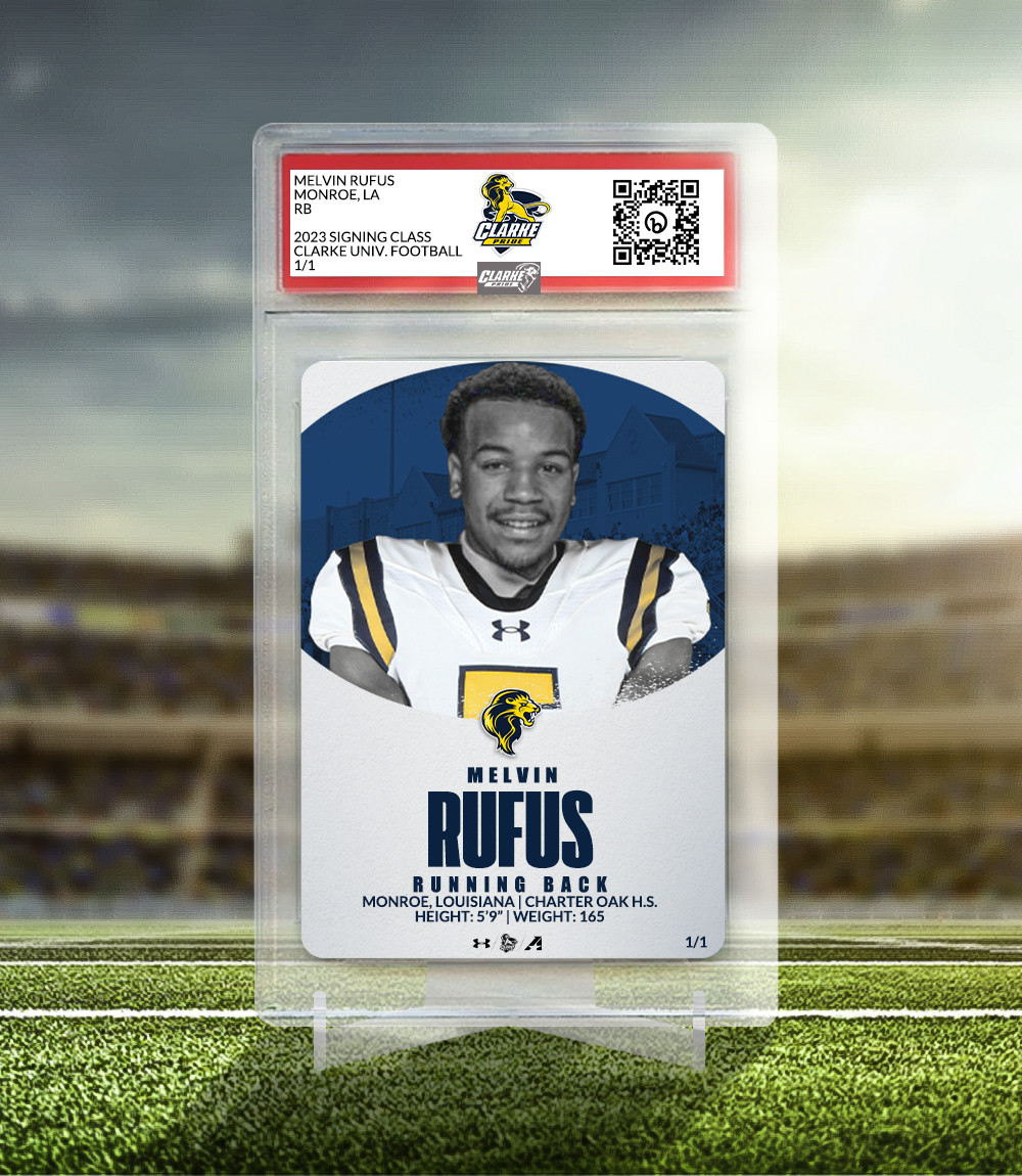 Melvin Rufus
Running Back | 5-9 | 165
Monroe, La. | Charter Oak HS

Coach Hicks: “Melvin is a quick running back that will be joining the Pride this fall with his high school teammate, R.J. Ford.”

#ClarkePride