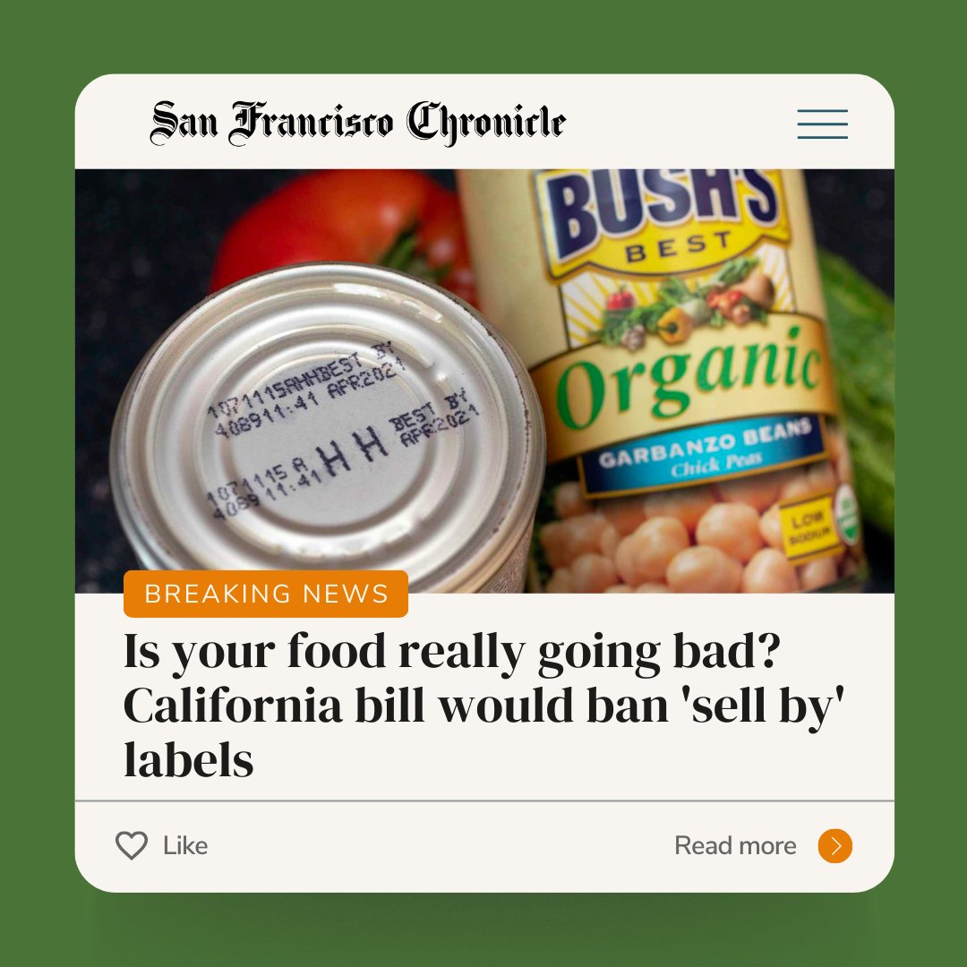 'The issue we have is that the same term can mean something totally different when used by different manufacturers” - Nick Lapis, CAW

Read the full @sfchronicle article sfchronicle.com/politics/artic… 
#AB660 #FoodDateLabels