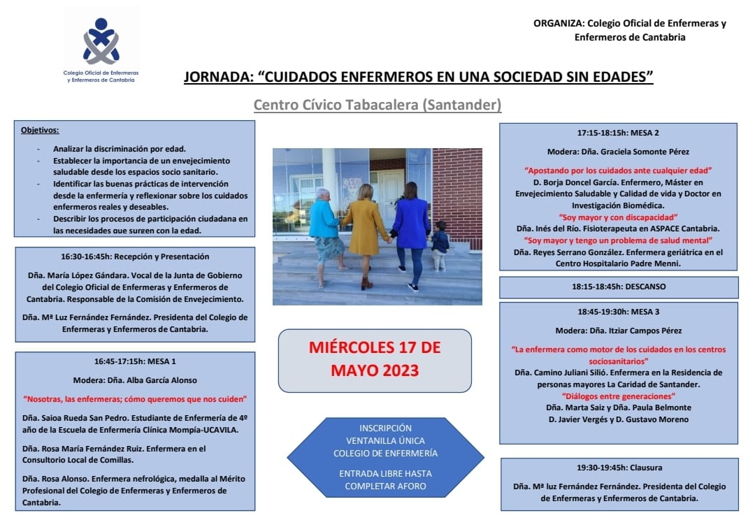 AgeingOn Research Group (@ageingon) on Twitter photo Nuestro compañero Borja Doncel acudirá el miércoles 17 de mayo a la jornada "Cuidados Enfermeros en una sociedad sin edades" organizada por <a href="/enfermeriacan/">Enfermería Cantabria</a> en Santander, para hacer una reflexión sobre el #edadismo y el #EnvejecimientoActivo en una población cada vez más mayor. Nuestro compañero Borja Doncel acudirá el miércoles 17 de mayo a la jornada "Cuidados Enfermeros en una sociedad sin edades" organizada por <a href="/enfermeriacan/">Enfermería Cantabria</a> en Santander, para hacer una reflexión sobre el #edadismo y el #EnvejecimientoActivo en una población cada vez más mayor.