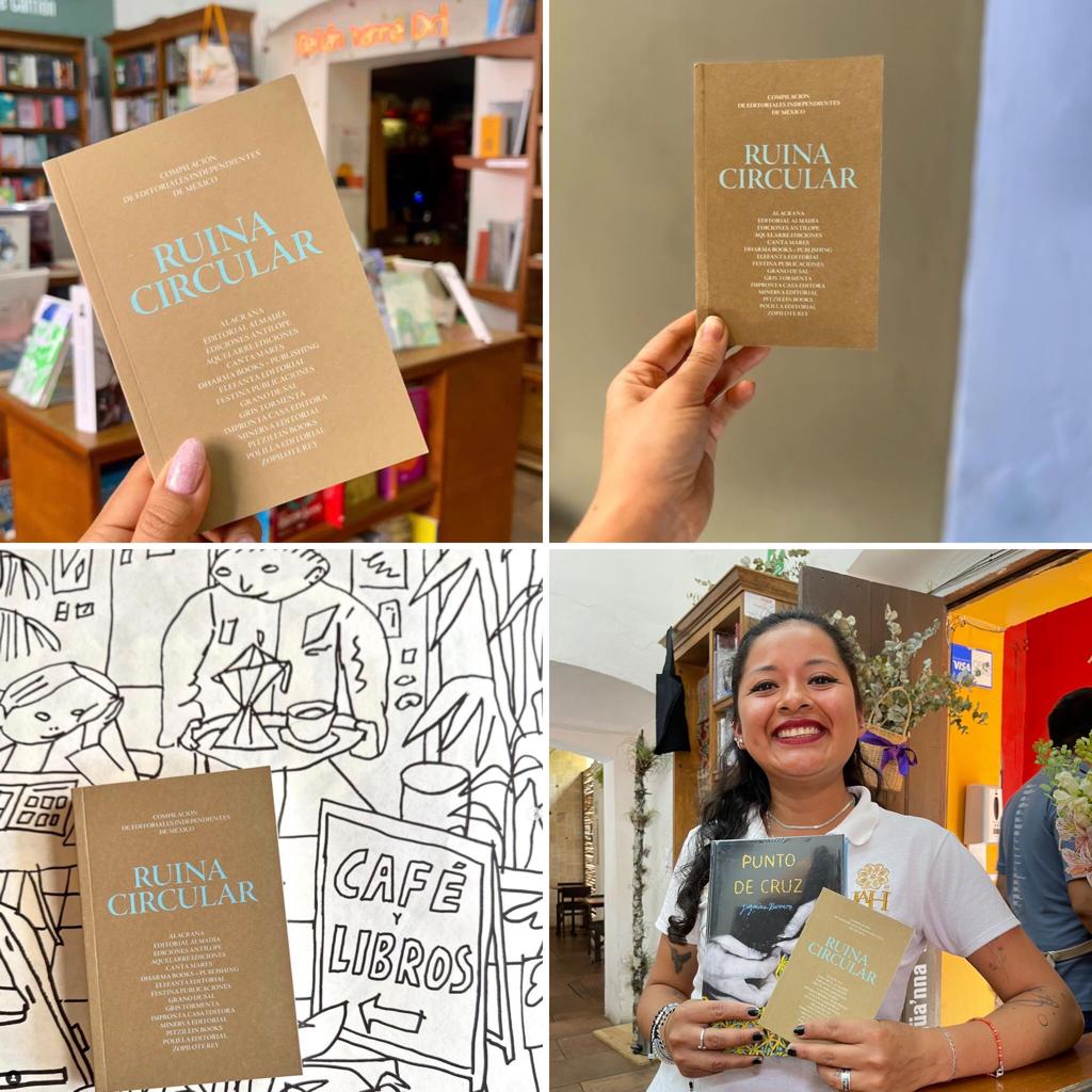 gristormenta's tweet photo. 'Ruina circular' se despide oficialmente el día de hoy. Gracias a todas las editoriales que participaron y financiaron el proyecto. Gracias también a las librerías y, por supuesto, a las y los lectores. Sigamos celebrando al libro. Hoy y siempre. ✨📖✨

📷: usuarios y librerías https://t.co/iJaaqyQliV
