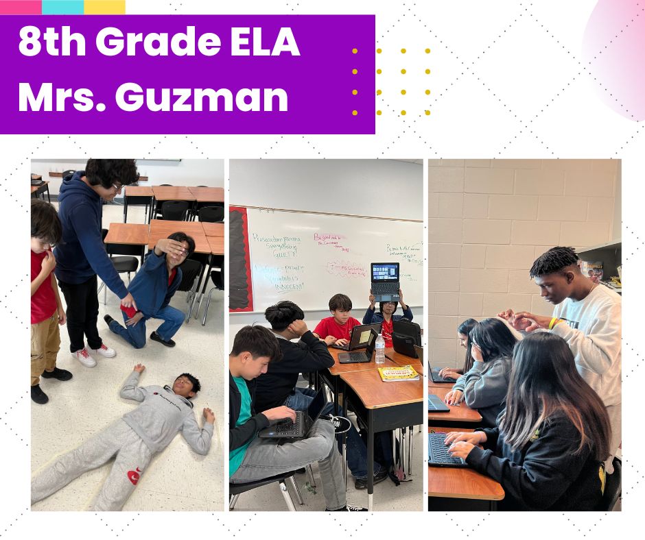ELGINISD_EMS's tweet photo. Mrs. Guzman's 8th grade ELA students #finishSTRONG by working in their teams to gather evidence for the upcoming Spongebob trial! @ElginAcademics https://t.co/3QNYYS6oW0