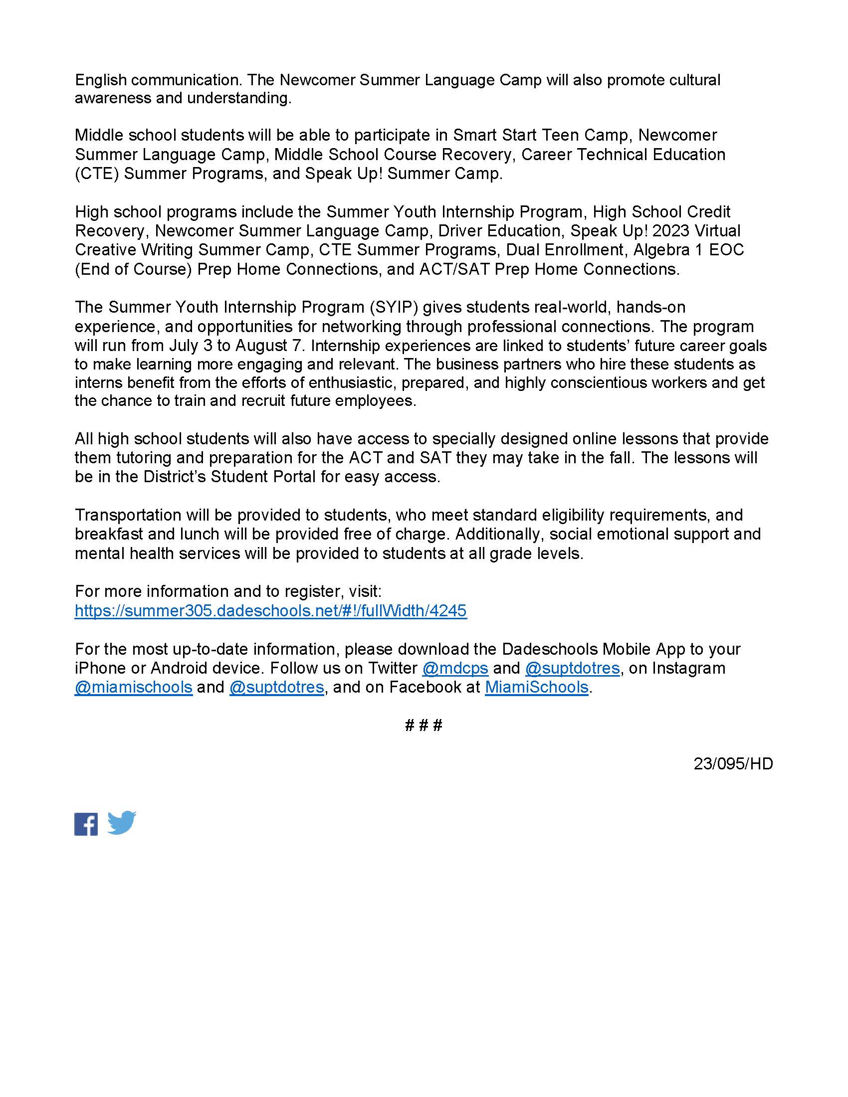 MiamiDade Schools on Twitter "MDCPS Starts Registration for Summer