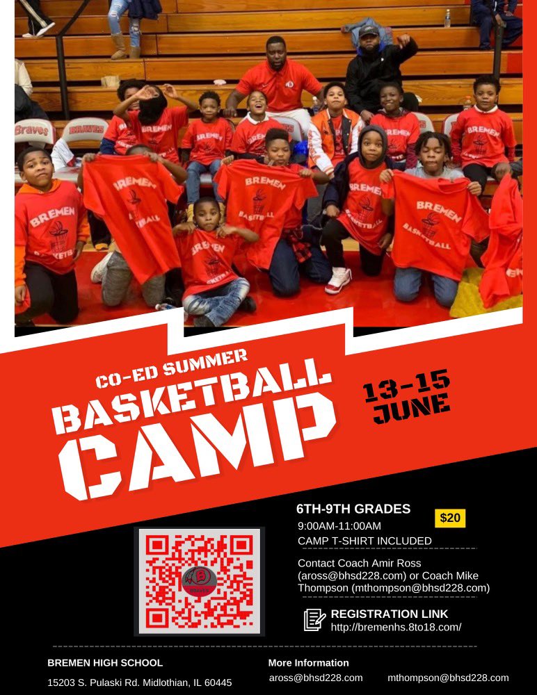 Braves_Varsity's tweet photo. Registration is now open. Get the kids signed up to have some fun this summer while learning the fundamentals of basketball❗️❗️

https://t.co/Vqwr5rZwG0

#GoBraves 🔴⚪️ https://t.co/xbvNDizaYy