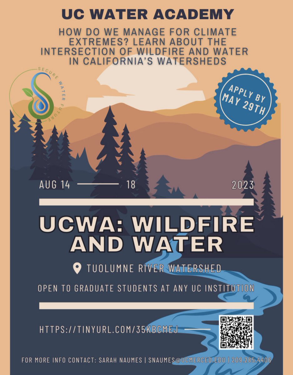 USDA-SWF (@usda_swf) on Twitter photo UC grad students are invited to apply for the UC Water Academy: Wildfire and Water by Monday, May 29! From August 14-18, we will take grad students on a four-day expedition. <a href="/ucmerced/">UC Merced</a> <a href="/ucdavis/">UC Davis</a> <a href="/UCLA/">UCLA</a> <a href="/UCSanDiego/">UC San Diego</a> <a href="/UCRiverside/">UC Riverside</a> <a href="/ucsantabarbara/">UC Santa Barbara</a> <a href="/ucsc/">UC Santa Cruz</a> <a href="/UCIrvine/">UC Irvine</a> <a href="/UCBerkeley/">UC Berkeley</a> UC grad students are invited to apply for the UC Water Academy: Wildfire and Water by Monday, May 29! From August 14-18, we will take grad students on a four-day expedition. <a href="/ucmerced/">UC Merced</a> <a href="/ucdavis/">UC Davis</a> <a href="/UCLA/">UCLA</a> <a href="/UCSanDiego/">UC San Diego</a> <a href="/UCRiverside/">UC Riverside</a> <a href="/ucsantabarbara/">UC Santa Barbara</a> <a href="/ucsc/">UC Santa Cruz</a> <a href="/UCIrvine/">UC Irvine</a> <a href="/UCBerkeley/">UC Berkeley</a>