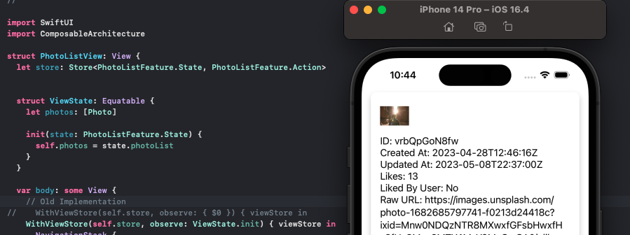 ajValdez_iOSDev's tweet photo. Trying to cure my analysis paralysis by creating a simple list and then implementing the important details of the architecture. 

currently studying composable architecture 

thanks to @swiftandtips and @pointfreeco the concepts are starting to make sense to me now. https://t.co/ol4GgXFdoK