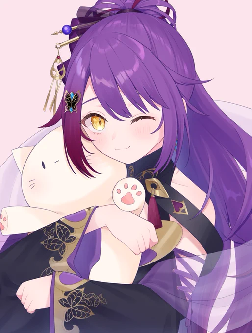 Skebでご依頼いただきました～!とても可愛くて楽しく描かせていただきました…!ありがとうございます!! #紫音ユエ #ユエにゃぁと #Comission