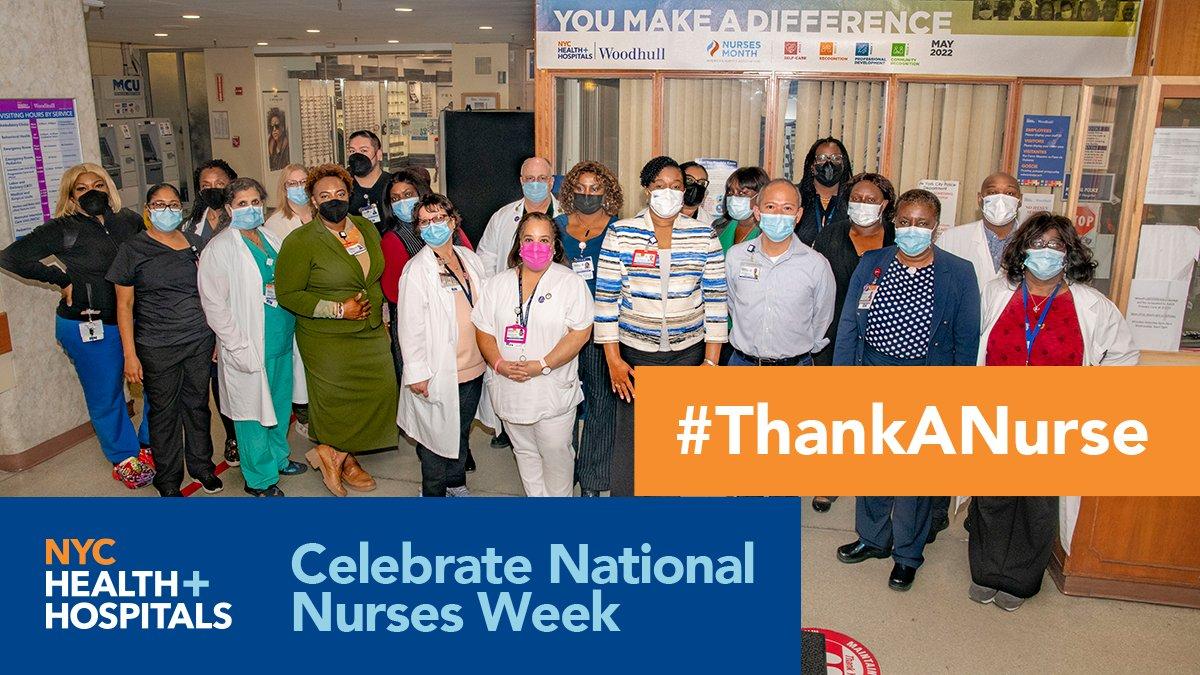 Here are some of the many amazing nurses at @NYCHealthSystem Woodhull in Brooklyn! As National #NursesWeek continues, be sure to share a photo of your favorite NYC nurse using the hashtag #ThankANurse and tag @NYCHealthSystem. Thank you!