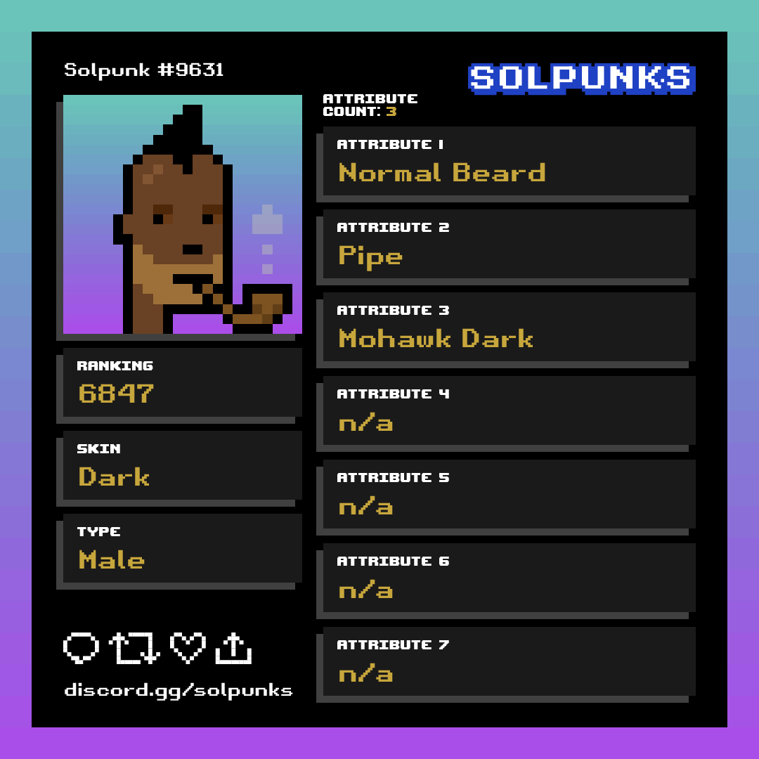 PunksDAOSales's tweet image. SolPunk 9631 has been sold! 

Price: 4.0 SOL ($72 USD) 

→solanart.io/collections/so…

@PunksOnSolana
@SolPunksDAO
#SolPunks #SOL #NFT

solscan.io/tx/56Bc5JM2HXd…