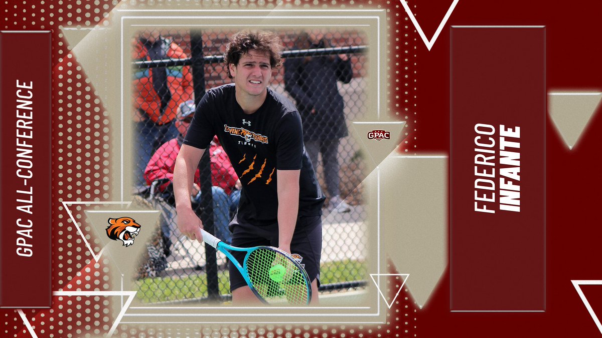 Congrats to #DoaneMTennis @jorgechevez on being named the GPAC Men's Tennis Player of the Year!

All six players on the singles chart earned All-Conference honors, including Jose Purizaca and Federico Infante.