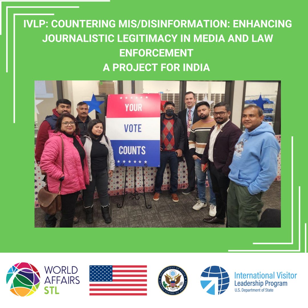 WorldAffairsSTL's tweet photo. We hosted a group of @StateIVLP visitors from India. While here, they had a chance to meet Eric Fey from the St Louis County Election Office. Here they became accredited international observers and were able to view how polling is done in STL.
@cdrfglobal @globaltiesus @StateDept https://t.co/HMZtYLIAfa