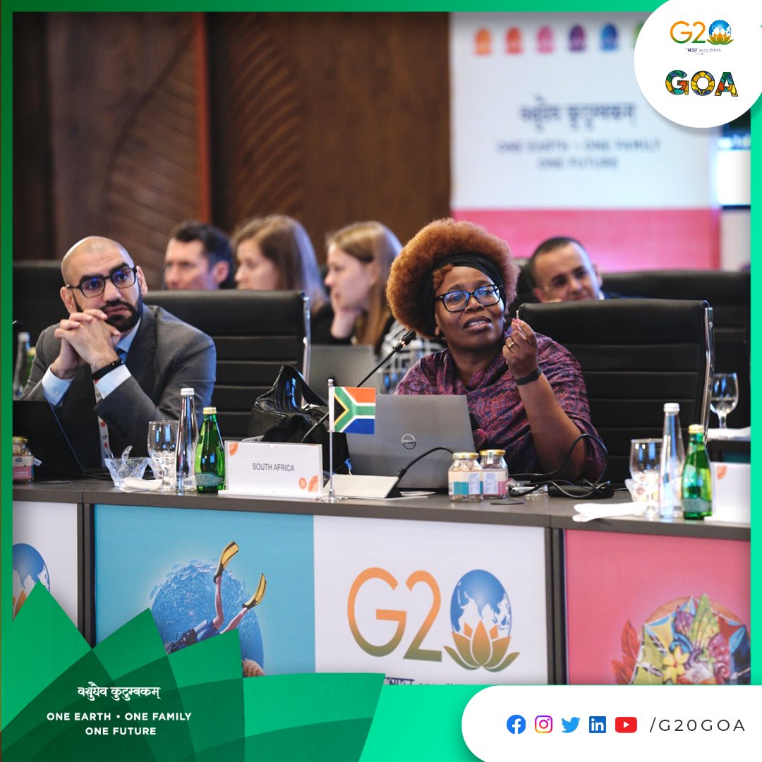 The 1st session of Day 2 at #G20DWG in Goa showcased India's emphasis on ensuring that digital transformation benefits all. A significant part of this involves utilizing data to drive development, thereby propelling progress towards the SDGs.