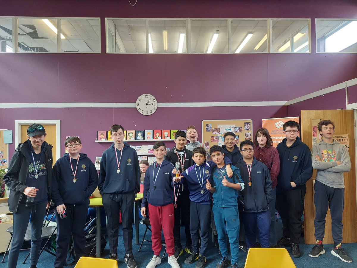 JCSPLynottLib's tweet photo. Great buzz in the JCSP Lynott Library this afternoon as students from @BFTLibrary @kylemorelib @stkilianscslib &amp; our own @ClogherRoadCC Chess Team participated in a @jcsplibraries Chess Tournament ♟️🏁🖤🩶🏆 https://t.co/nJ0BchQgxD