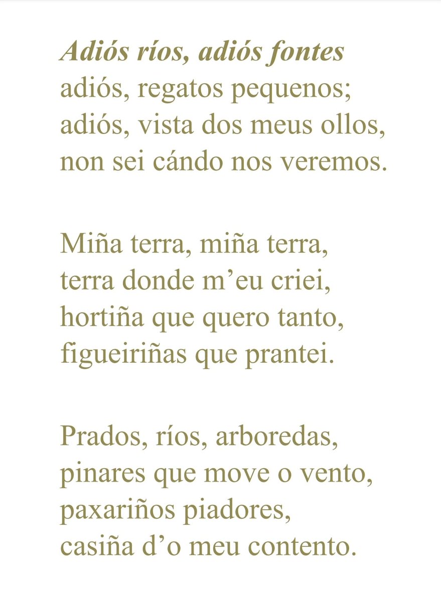 Rosalía tiña a esperanza de voltar e mirar a súa terra. Nòs non tendremos esa opción se non a defendemos.

Grazas a tod@s que loitades polo noso rural.
<a href="/Bembriveenpe/">Bembrive En Pé</a> 
<a href="/AVIBE_VialBeade/">AfectadosVialBeadeVigo</a> 
@gzcontrainfo