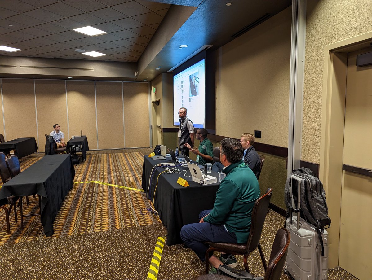 Knightly_Tech's tweet photo. @CaseyGWright @Tech_Rutherford and our very own Keyshaun presenting with @VerkadaHQ! Team effort! @JoeSuperintend1 https://t.co/OTBXaawRGY