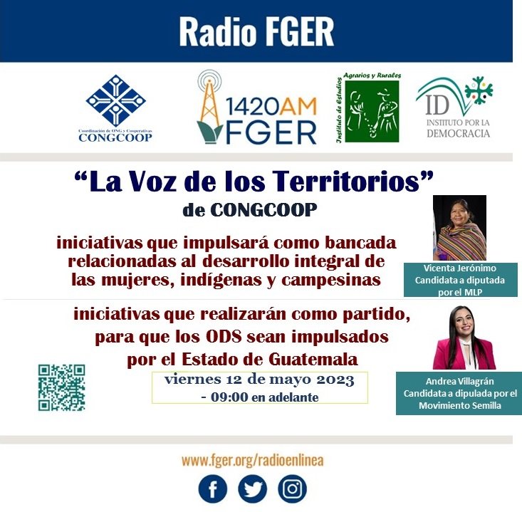 Congcoop les invita a la transmisión del programa radial la Voz de los Territorios.