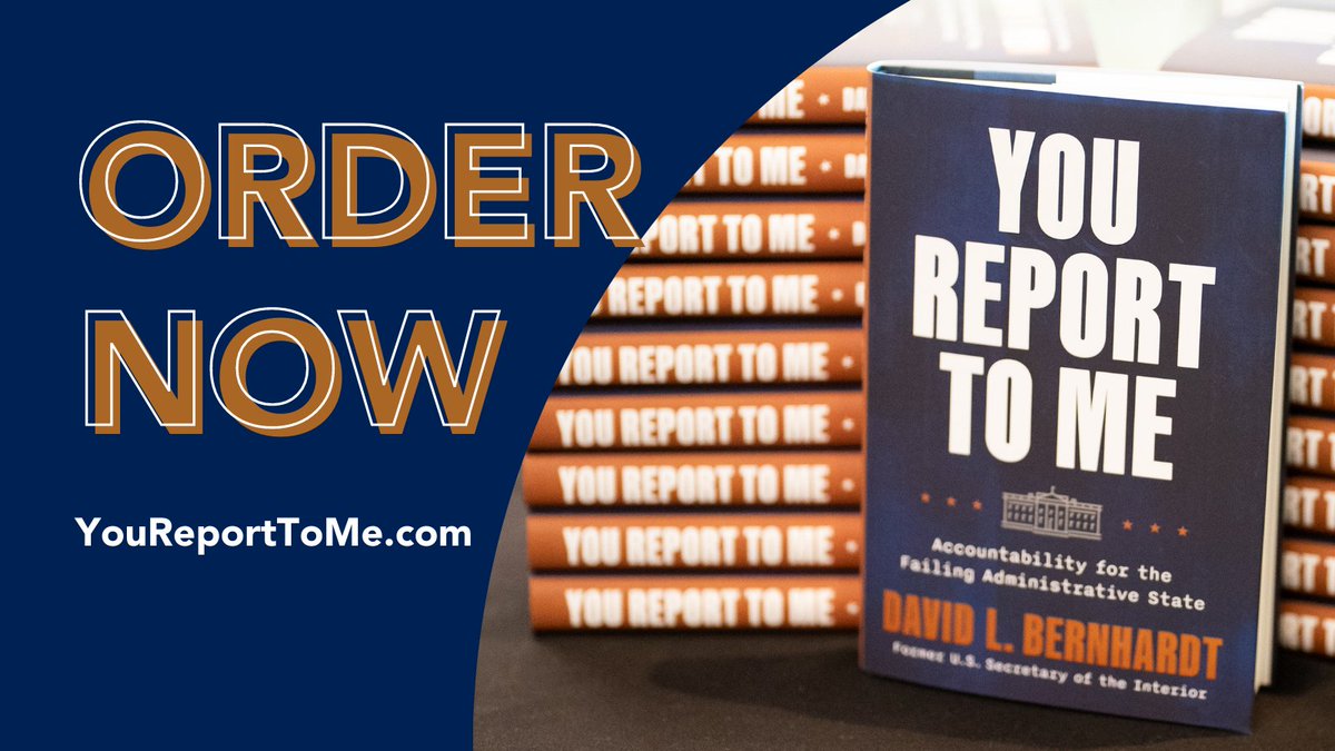 davidlbernhardt's tweet photo. Exciting news! "You Report to Me" has officially launched today! Order your copy and join the conversation about the future of our government. #YouReportToMe #BookLaunch https://t.co/UfH5fTZ0Oe