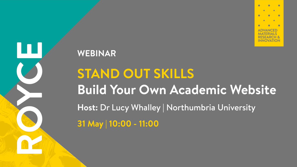 💡Stand Out Skills is a new webinar series with a mission to help ECRs thrive within their research communities.

Join <a href="/lucydotwhalley/">Lucy Whalley</a> for the first episode and learn how to set up your own academic website using Github Pages.

Register: royce.ac.uk/events/stand-o…