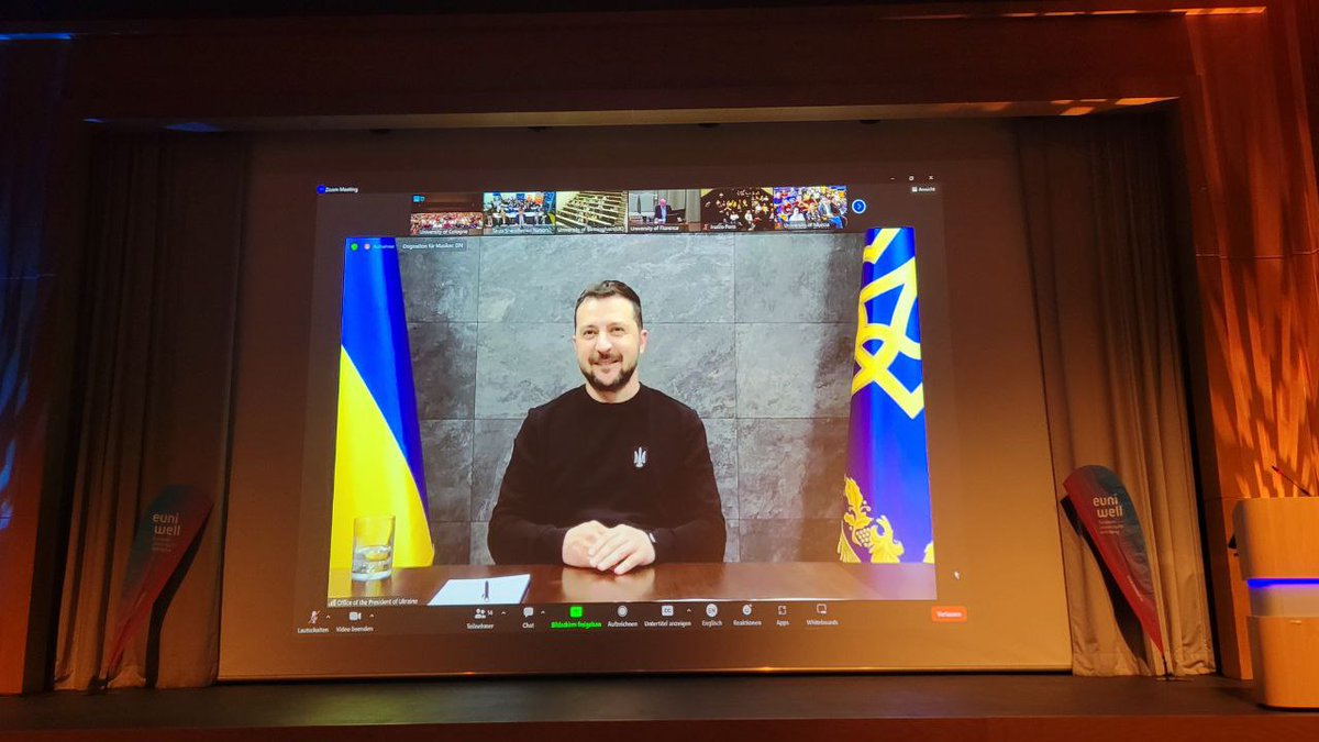 EUniWell (@euni_well) on Twitter photo 🇺🇦 We are very grateful for the meeting between President <a href="/ZelenskyyUa/">Volodymyr Zelenskyy / Володимир Зеленський</a>, #EUniWell & <a href="/BeatrixBusse/">Beatrix Busse</a> that took place today!
🤝We discussed Ukraine's challenges due to the ongoing war. In solidarity with <a href="/KyivUniversity/">КНУ ім. Т. Шевченка</a>, we stand for peace and human rights.
Report & recording soon. 🇺🇦 We are very grateful for the meeting between President <a href="/ZelenskyyUa/">Volodymyr Zelenskyy / Володимир Зеленський</a>, #EUniWell & <a href="/BeatrixBusse/">Beatrix Busse</a> that took place today!
🤝We discussed Ukraine's challenges due to the ongoing war. In solidarity with <a href="/KyivUniversity/">КНУ ім. Т. Шевченка</a>, we stand for peace and human rights.
Report & recording soon.