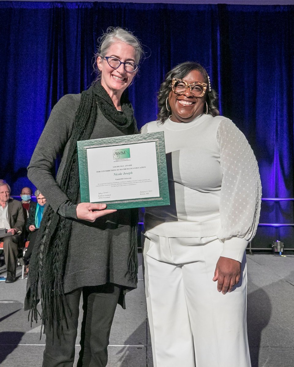 Hay Award: Recognize outstanding achievement by a woman in any area of mathematics education.  awm-math.org/awards/hay-awa…