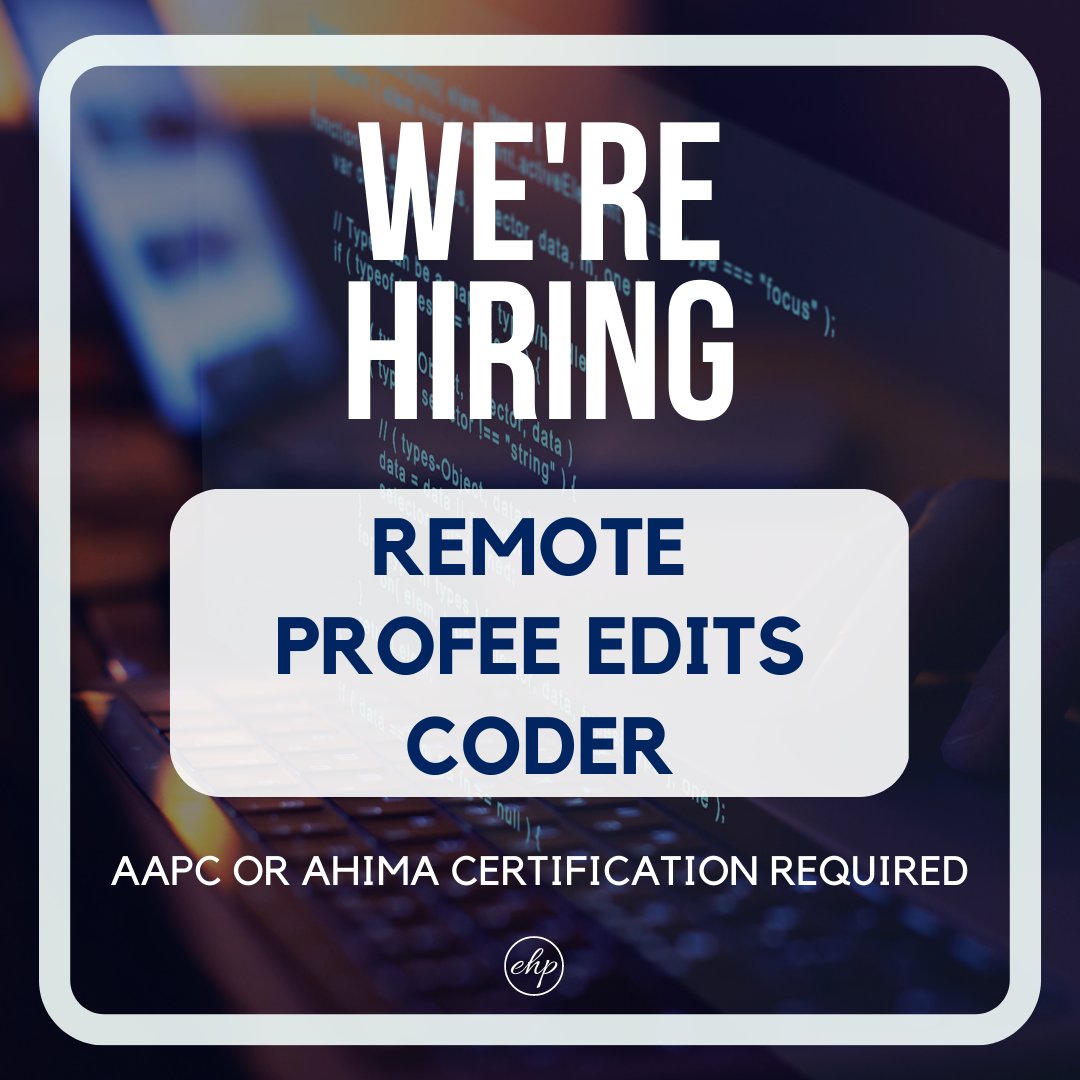 ExciteITPartner's tweet photo. We’ve got your next career ready! ✔️

Join our team as a remote Profee Edits Coder today. 🌟

📖  Learn more: https://t.co/IwebXcSLlW

#ExciteHealthPartners #Hiring #HIM #HealthInformationManagement #ProfeeCoder #ProfeeCoding #MedicalCoder #MedicalCoderJobs #WFH #RemoteJob https://t.co/sQruwrnTBN