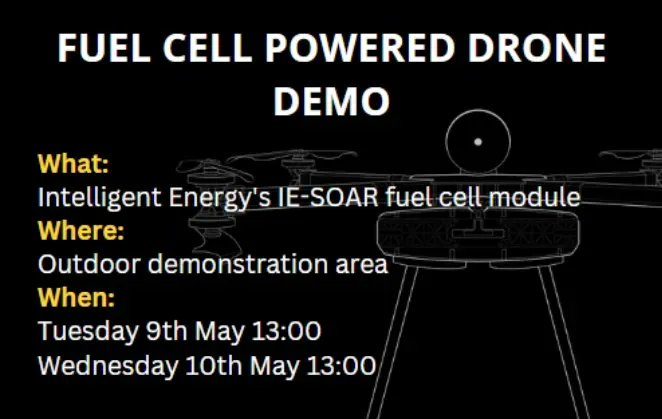 neilfry's tweet photo. #FuelCell Powered Drone Demo at #AUVSI #XPO23 today at 1pm

The Intelligent Energy + Cyberhawk team welcome XPO23 attendees to see the hydrogen powered Grython #drone demo, we would love to see you there.

#Cyberhawk #UAV # UAS # BVLOS https://t.co/hnOIBckYZq