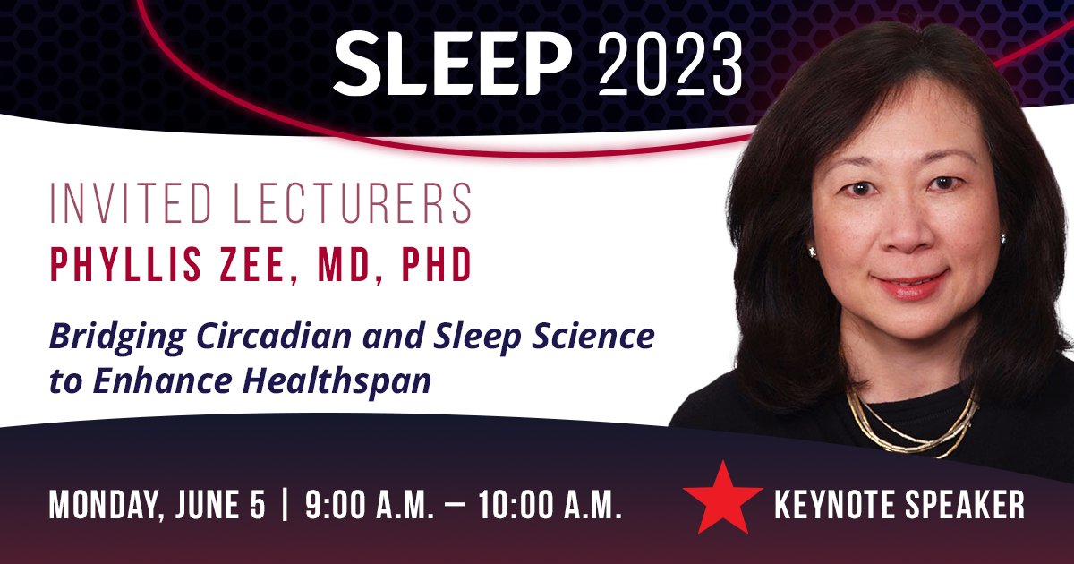 AASMorg's tweet photo. At #SLEEP2023, you’ll have the opportunity to hear from keynote speaker Phyllis Zee, MD, PhD (@PhyllisZee). Her research focuses on understanding the mechanisms that link alterations in sleep, circadian rhythms, and sleep disorders with neurological and cardiometabolic disorders. https://t.co/bc2SFzmXsO